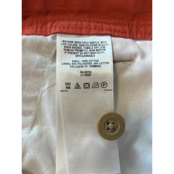 Columbia Men’s 100% Cotton Shorts Size 38 Flat Front Khaki 10” Inseam Outdoor - Picture 6 of 6